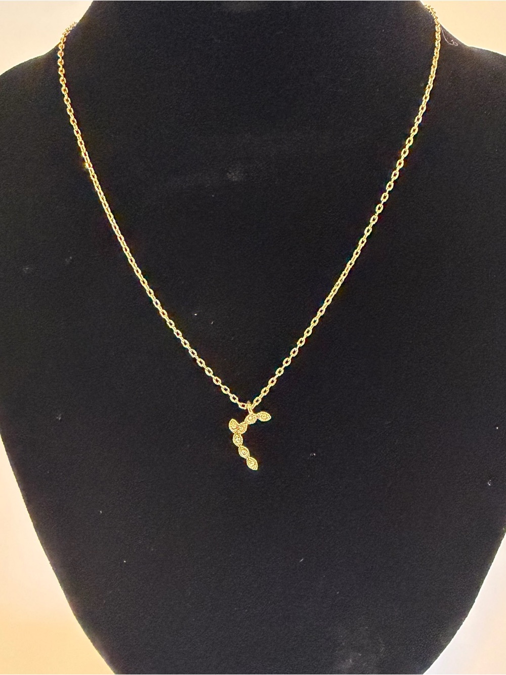 Maje Paris Gold Initial 'r'  Crystal‎ Necklace 17" with 1.5" Extender NWT